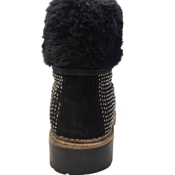 Toasty warm, sparkly, women's XTI lace up ankle boots size 37 - Picture 4 of 10